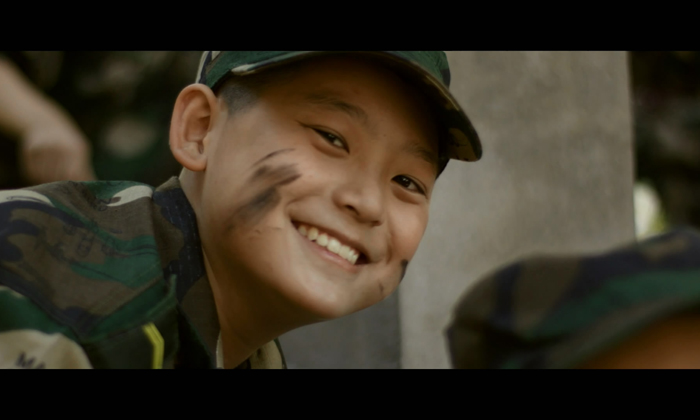 上海西點軍事特訓(xùn)營的孩子的笑臉